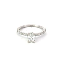14K White Gold 0.78cttw Oval Cut Canadian Diamond Engagement Ring - /