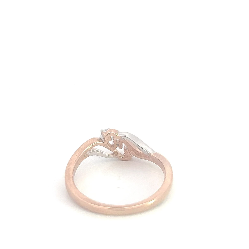10K White & Rose Gold 0.06cttw Diamond Ring