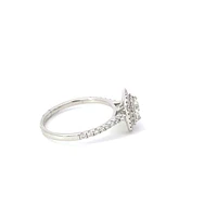 18K White Gold 0.95cttw Lab Grown Diamond Double Halo Engagement Ring