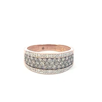 10K Rose Gold 0.65cttw Brown Diamond Ring with Black Rhodium Enhanced Top