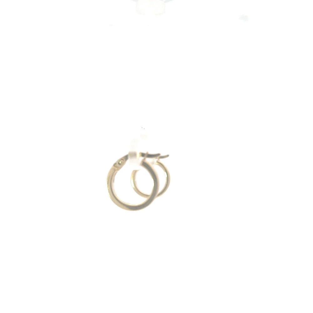 10K Yellow Gold Enamel Hoop Earrings