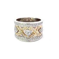 14K White and Yellow Gold 0.72cttw Canadian Diamond Ring - size 6.5