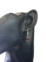14K Gold Citrine and Diamond Dangle Earring