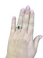 14K Rose Gold 0.91cttw Blue Topaz and 0.09cttw Diamond Ring - Size 6