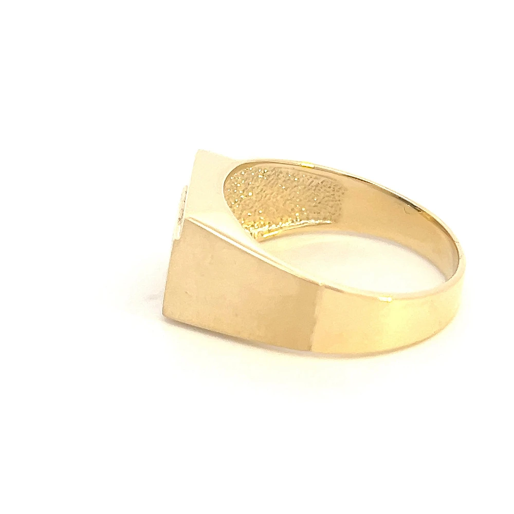 10K Yellow Gold Diamond and Lapis Lazuli Gents Ring
