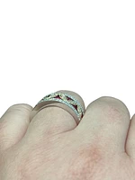 14K White & Yellow Gold Ruby and Diamond Ring - size 6.5