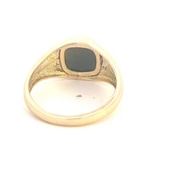 10K Yellow Gold 0.02cttw Diamond and Bloodstone Gents Ring, size 10