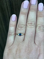 10K Yellow Gold Sapphire & Diamond Ring - 4