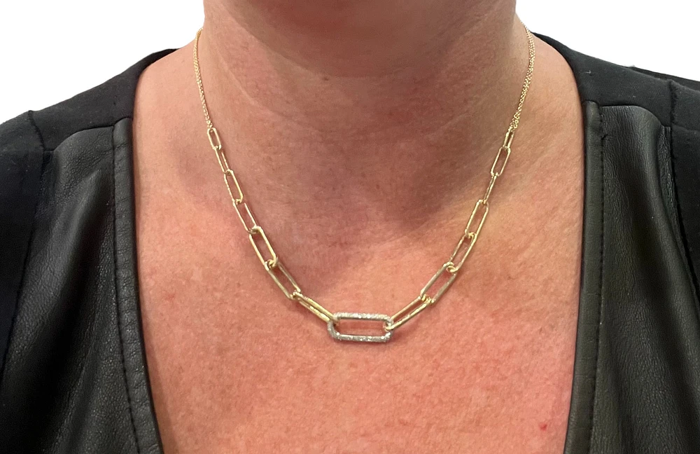 10K Yellow Gold 0.82 cttw Diamond Necklace - 18"