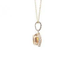 14K Yellow Gold 2.28cttw Citrine and 0.16cttw Diamond Pendant, 18"