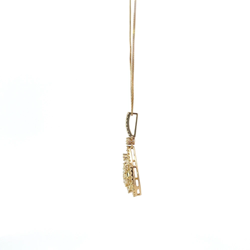 14K Yellow Gold 0.79cttw Diamond Necklace, 18"