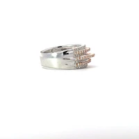 14K White & Rose Gold Diamond Ring - size 6.5