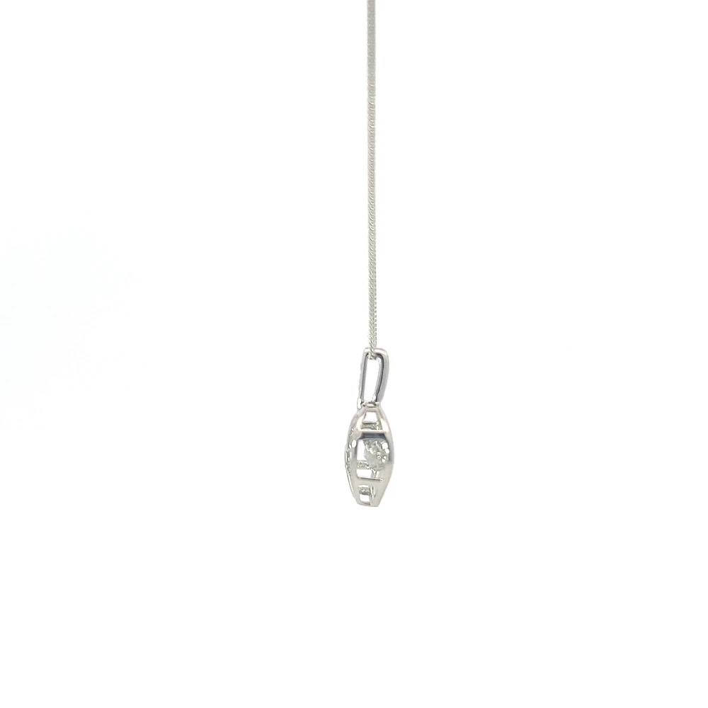10K White Gold 0.05 Diamond Pulse Pendant, 18"