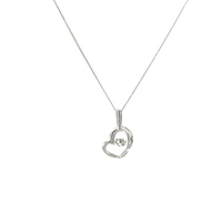10K White Gold 0.05 Diamond Pulse Pendant, 18"