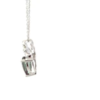 10K Gold 7x5mm Pear Cut Created Alexandrite and 0.018cttw Diamond Necklace
