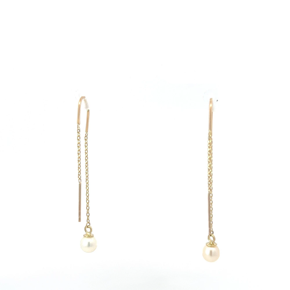 10K Yellow Gold Threading Earrings