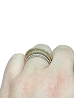 14K White & Rose Gold Diamond Ring - size 6.5