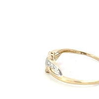 10K Yellow Gold 0.03cttw Diamond Heart Ring, size 6.5