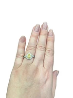 18K White Gold Fancy Yellow and White Diamond Ring