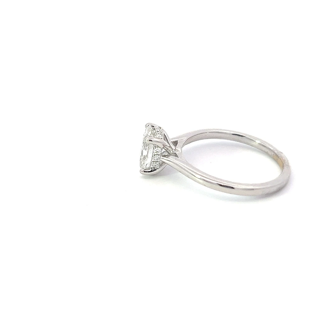 18K White Gold 1.24cttw Oval Lab Grown Diamond Solitaire Engagement Ring