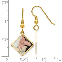 Sterling Silver/Gold-plated Diamond Shaped Picture Jewelry Earrings - MADE TO ORDER