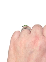 14K Gold Peridot and Diamond Ring