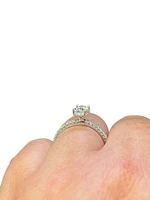 14K White Gold 0.78cttw Oval Cut Canadian Diamond Engagement Ring - /