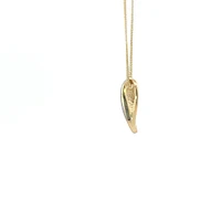 10K Yellow Gold 0.04cttw Diamond Heart Pendant, 18"