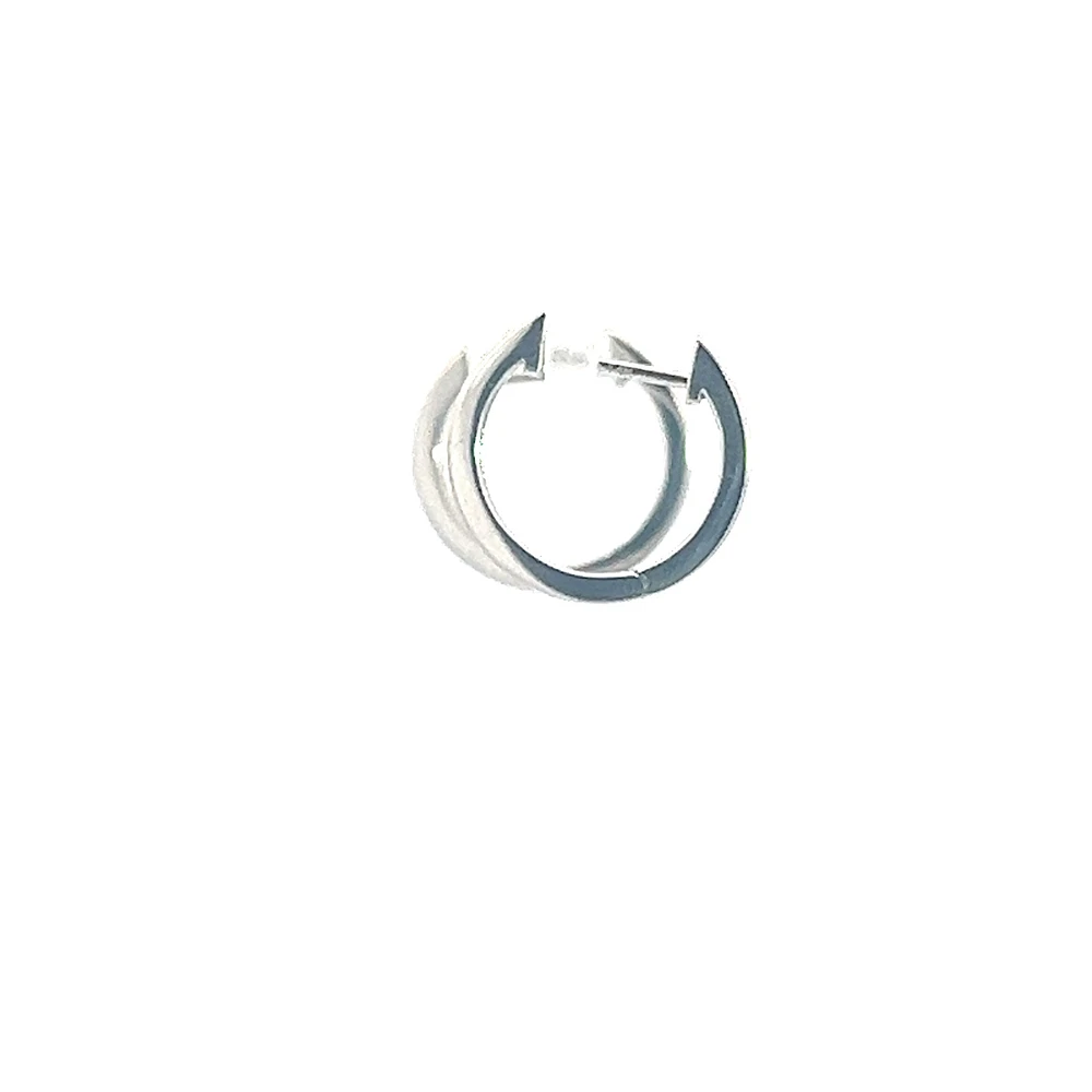 14K White Gold Cubic Zirconia Huggies - 18mm