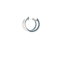 14K White Gold Cubic Zirconia Huggies - 18mm