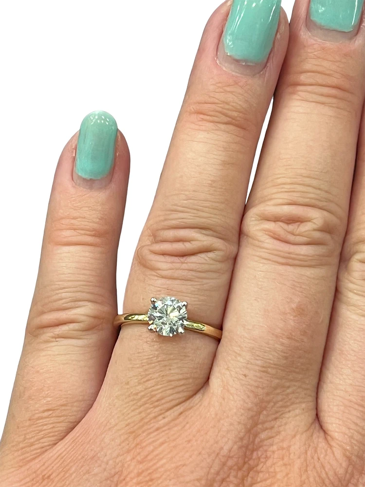 14K Gold 1.01cttw Round Brilliant Cut Canadian Diamond Engagement Ring