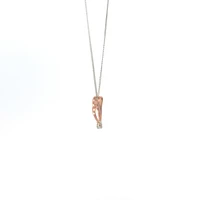 10K Rose & White Gold 0.01cttw Diamond Heart Pendant, 18"