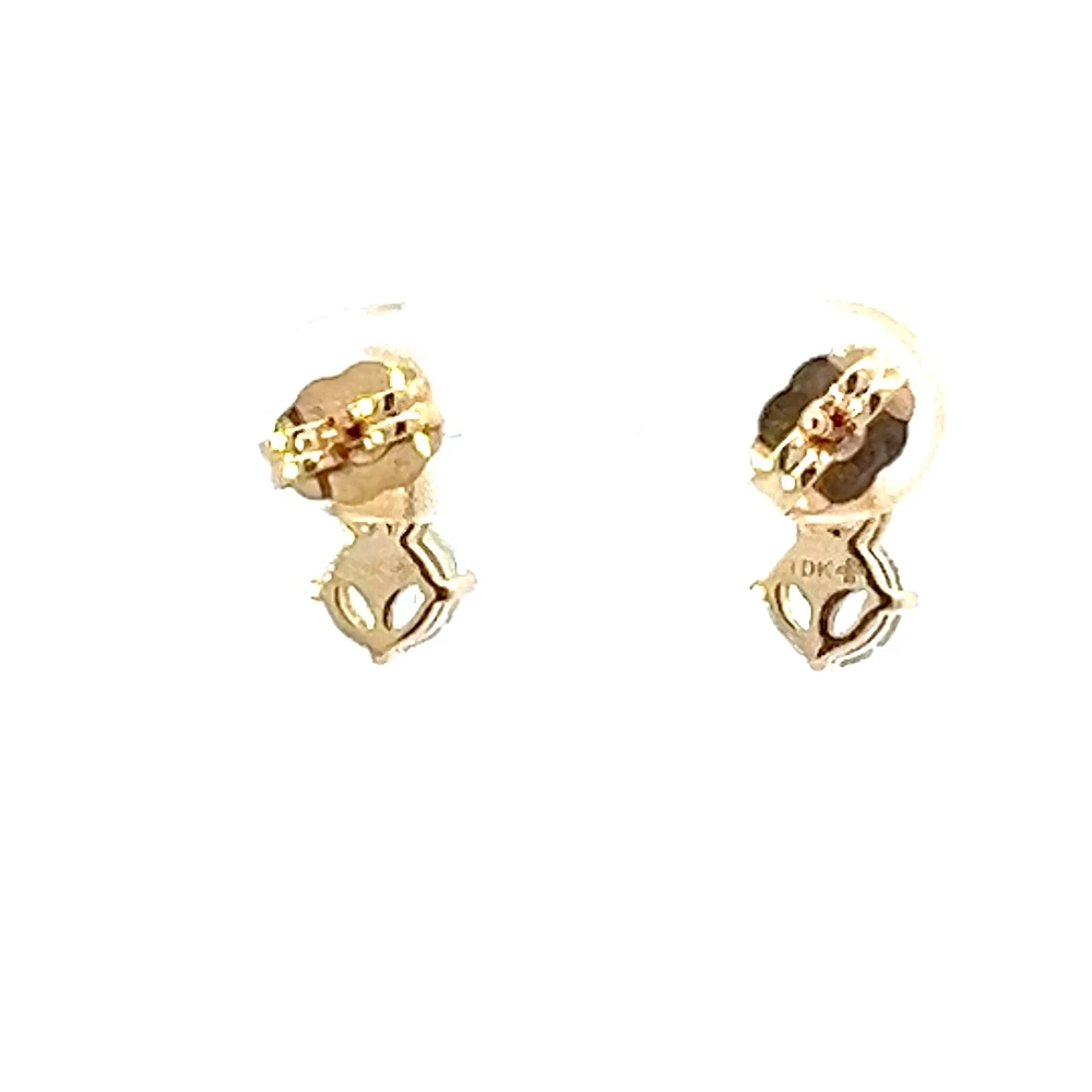 10K Gold Diamond and Aquamarine Earrings