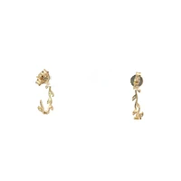 10K Yellow Gold 0.05cttw Diamond Hoop Earrings