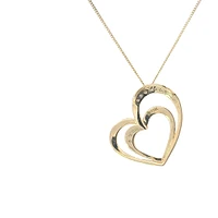 10K Yellow Gold 0.068cttw Diamond Heart Pendant, 18"