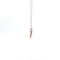 10K Rose & White Gold 0.01cttw Diamond Heart Pendant, 18"