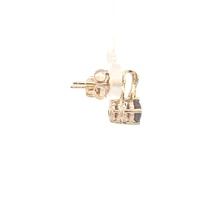10K Yellow Gold Genuine Garnet & Diamond Earrings