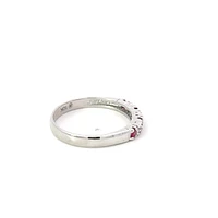 10K White Gold 0.02cttw Diamond with Ruby Ring