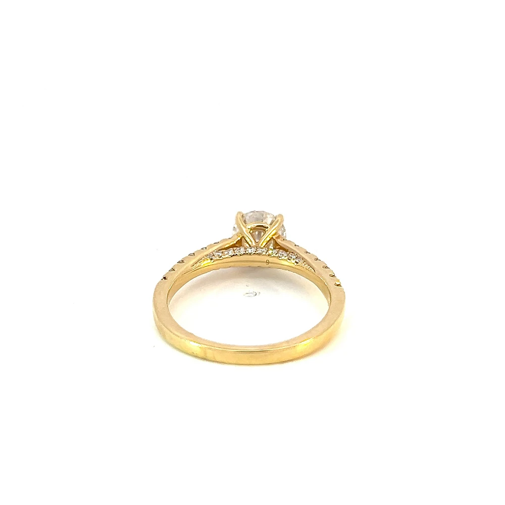 18K Yellow Gold 1.28cttw Round Lab Grown Diamond Solitaire Engagement Ring