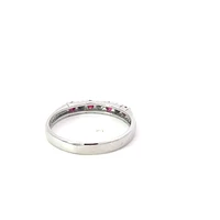 10K White Gold 0.02cttw Diamond with Ruby Ring