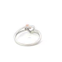 10K White Gold Heart Shape 0.054cttw Diamond Ring, size 6.5