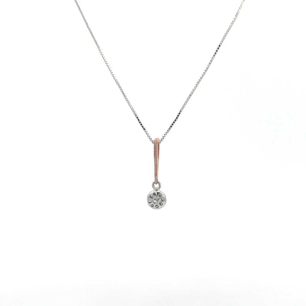 10K White and Rose Gold 0.13cttw Diamond Necklace