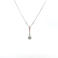 10K White and Rose Gold 0.13cttw Diamond Necklace