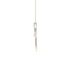 10K White and Yellow Gold 0.08 cttw Diamond Cross Pendant, 18"