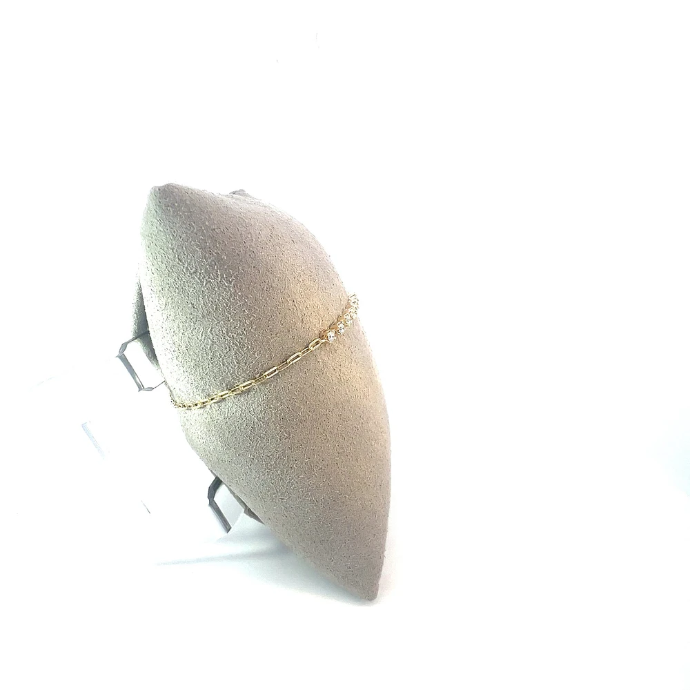 14K Yellow Gold 0.41cttw Diamond Bracelet - 7"