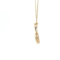 10K Yellow Gold 0.068cttw Diamond Heart Pendant, 18"