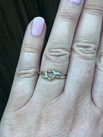 10K Yellow Gold 0.03cttw Diamond Heart Ring, size 6.5