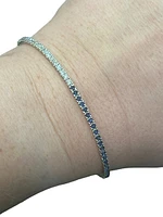 14K White Gold Sapphire and Diamond Bracelet - 7"
