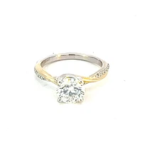 14K White & Yellow Gold 1.60cttw Lab Grown Round Brilliant Cut Diamond Ring