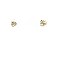 10K Yellow Gold 0.04cttw Diamond Heart Stud Earrings
